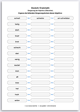 Download => Grammatik => Adjektive (Wiewörter) steigern (1)