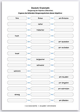 Download => Grammatik => Adjektive (Wiew�rter) steigern (16)
