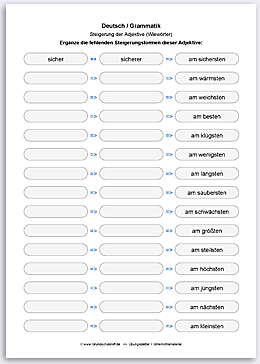 Download => Grammatik => Adjektive (Wiewörter) steigern (9)