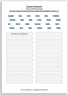 Download => Grammatik => Einzahl (Singular) und Mehrzahl (Plural) (1)