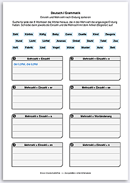 Download => Grammatik => Singular und Plural (nach Endung) (2)