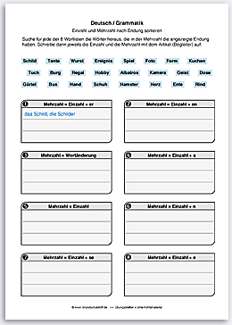 Download => Grammatik => Singular und Plural (nach Endung) (3)