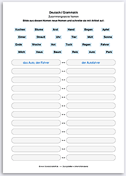 Download => Grammatik => Zusammengesetzte Nomen (1)