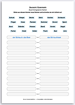 Download => Grammatik => Zusammengesetzte Nomen (2)