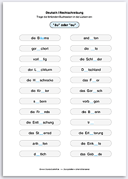 Download => Rechtschreibung => Schreibweise bestimmter Wörter (2)
