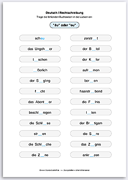 Download => Rechtschreibung => Schreibweise bestimmter W�rter (3)