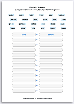 Download => Vokabeln nach Thema kombinieren (1)