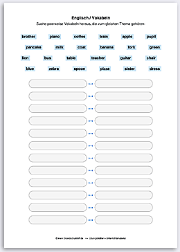 Download => Vokabeln nach Thema kombinieren (2)