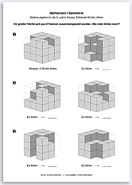 Download => Geometrie => Fehlende Würfel zählen (1)