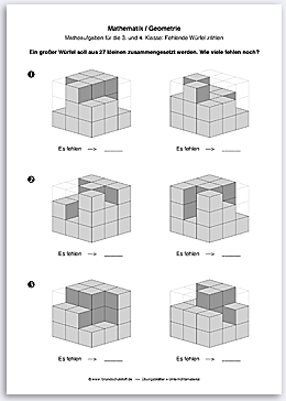 Download => Geometrie => Fehlende Würfel zählen (2)