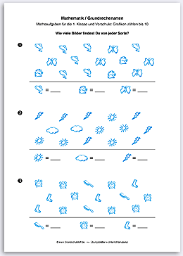 Download => Grundrechenarten => Addition: Zählen bis 10 (1)