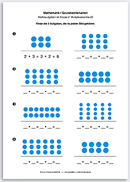 Download => Grundrechenarten => Multiplikation: Aufgabe finden bis 10 (1)