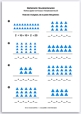 Download => Grundrechenarten => Multiplikation: Aufgabe finden bis 10 (3)