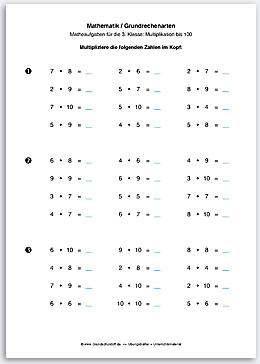 Download => Grundrechenarten => Multiplikation bis 100 (1000) (1)