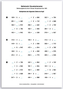 Download => Grundrechenarten => Multiplikation bis 100 (1000) (10)