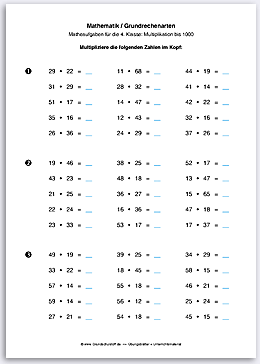 Download => Grundrechenarten => Multiplikation bis 100 (1000) (11)