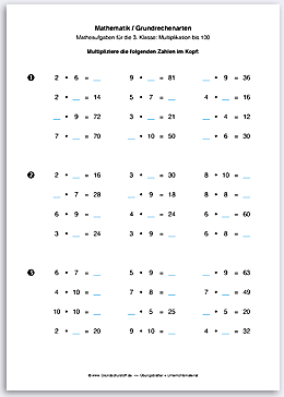 Download => Grundrechenarten => Multiplikation bis 100 (1000) (2)