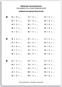 Download => Grundrechenarten => Multiplikation bis 100 (1000) (5)