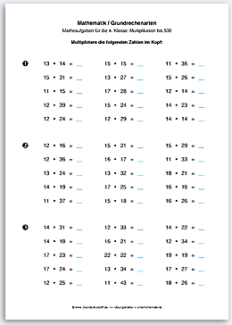 Download => Grundrechenarten => Multiplikation bis 100 (1000) (7)