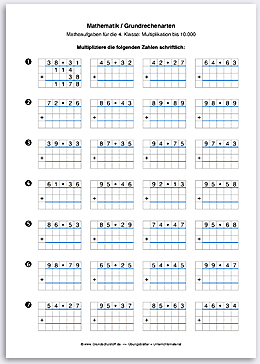 Download => Grundrechenarten => Schriftliche Multiplikation bis 1 Million (1)