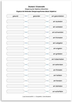 Download => Grammatik => Adjektive (Wiewörter) steigern (11)