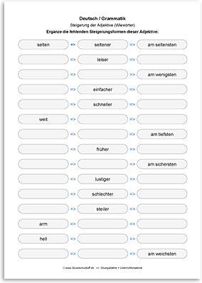 Download => Grammatik => Adjektive (Wiewörter) steigern (15)