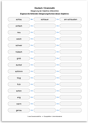 Download => Grammatik => Adjektive (Wiewörter) steigern (2)