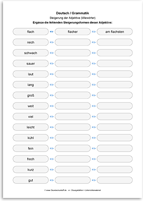 Download => Grammatik => Adjektive (Wiewörter) steigern (4)