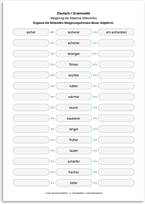 Download => Grammatik => Adjektive (Wiewörter) steigern (5)