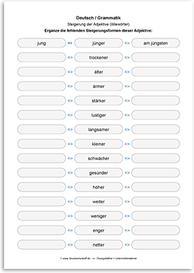 Download => Grammatik => Adjektive (Wiewörter) steigern (8)