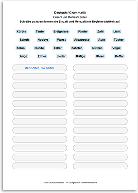 Download => Grammatik => Einzahl (Singular) und Mehrzahl (Plural) (9)