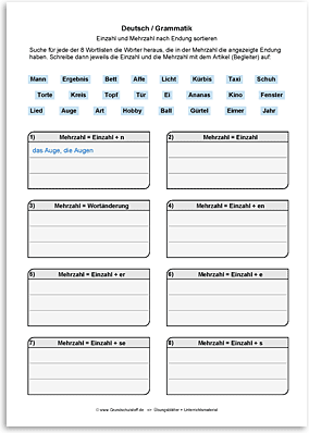 Download => Grammatik => Singular und Plural (nach Endung) (1)