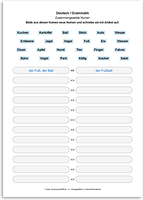 Download => Grammatik => Zusammengesetzte Nomen (1)