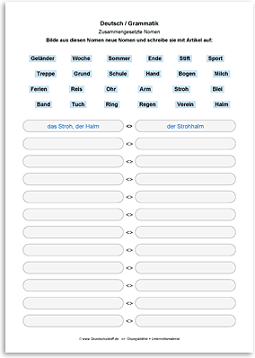 Download => Grammatik => Zusammengesetzte Nomen (3)