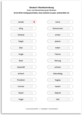 Download => Rechtschreibung => Groß- und Kleinschreibung bei Wortarten (3)