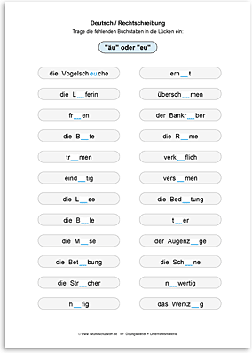 Download => Rechtschreibung => Schreibweise bestimmter Wörter (1)