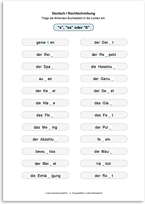 Arbeitsblatt Deutsch Rechtschreibung Schreibweise Bestimmter Woerter Nr 17 Pdf