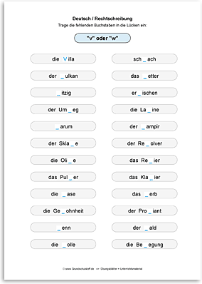 Download => Rechtschreibung => Schreibweise bestimmter Wörter (24)