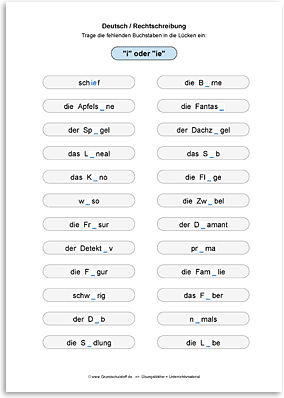 Download => Rechtschreibung => Schreibweise bestimmter Wörter (34)