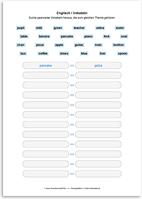 Download => Vokabeln nach Thema kombinieren (1)