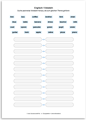 Download => Vokabeln nach Thema kombinieren (2)