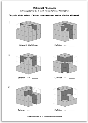 Download => Geometrie => Fehlende Würfel zählen (1)