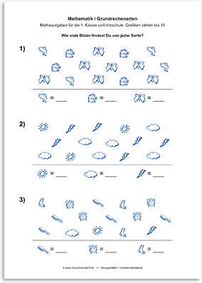 Download => Grundrechenarten => Addition: Zählen bis 10 (1)