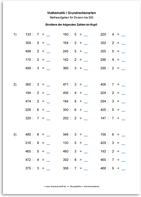 Download => Grundrechenarten => Division bis 1000 (3)