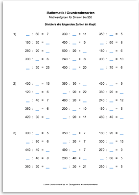 Download => Grundrechenarten => Division bis 1000 (6)