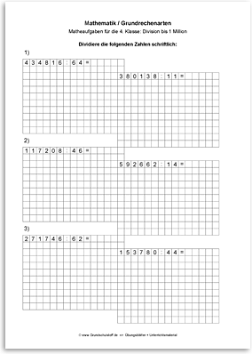 Download => Grundrechenarten => Schriftliche Division bis 1 Million (22)