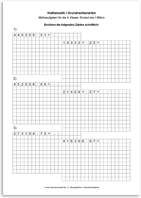 Download => Grundrechenarten => Schriftliche Division bis 1 Million (24)