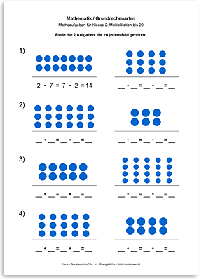 Download => Grundrechenarten => Multiplikation: Aufgabe finden bis 10 (1)