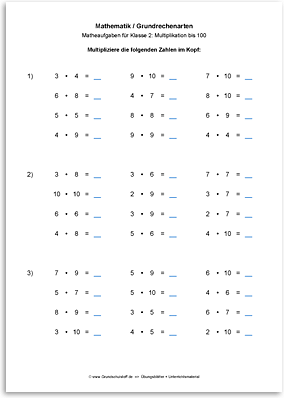 Download => Grundrechenarten => Multiplikation bis 100 (1000) (1)