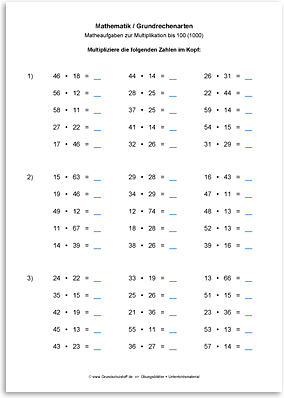 Download => Grundrechenarten => Multiplikation bis 100 (1000) (11)